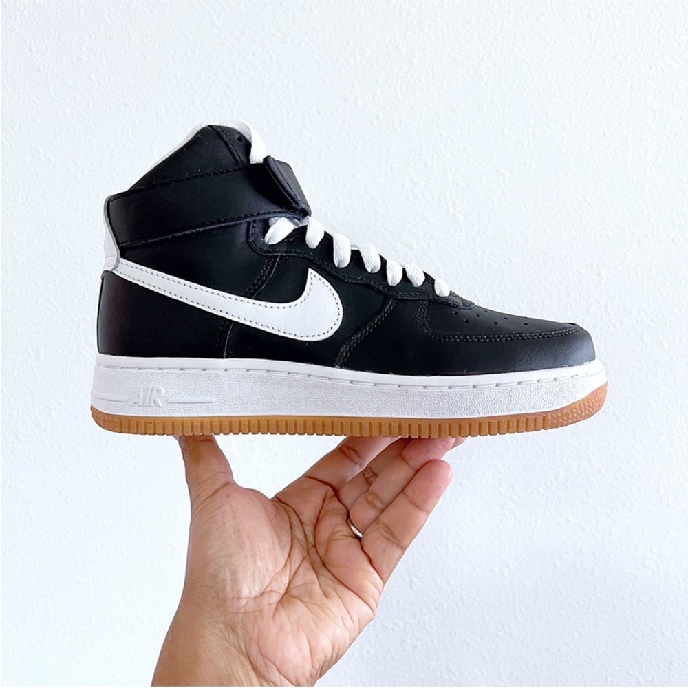 Nike By You Custom Nike AF1 High Black and White Sneakers